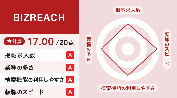 BIZREACHのレーダーチャート