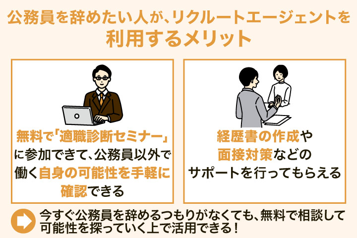 公務員を辞めたい方がリクルートエージェントを利用するメリット