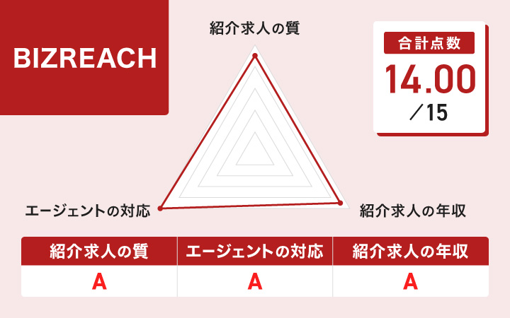 BIZREACHのレーダーチャート