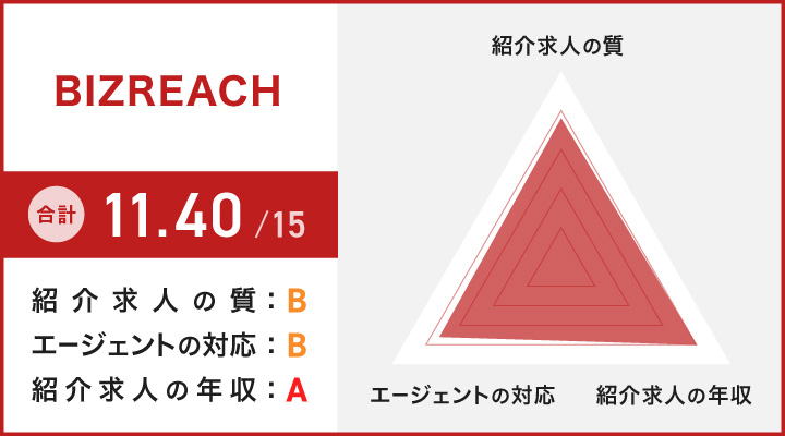 BIZREACHのレーダーチャート