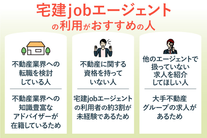 宅建jobエージェントの利用がおすすめの人