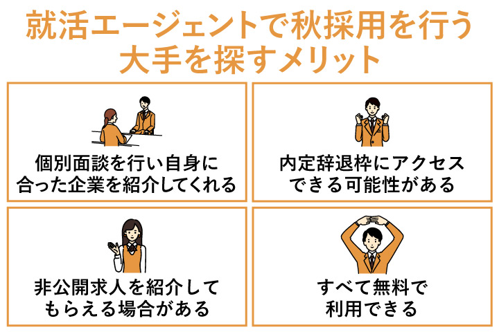 就活エージェントで秋採用を行う大手を探すメリット